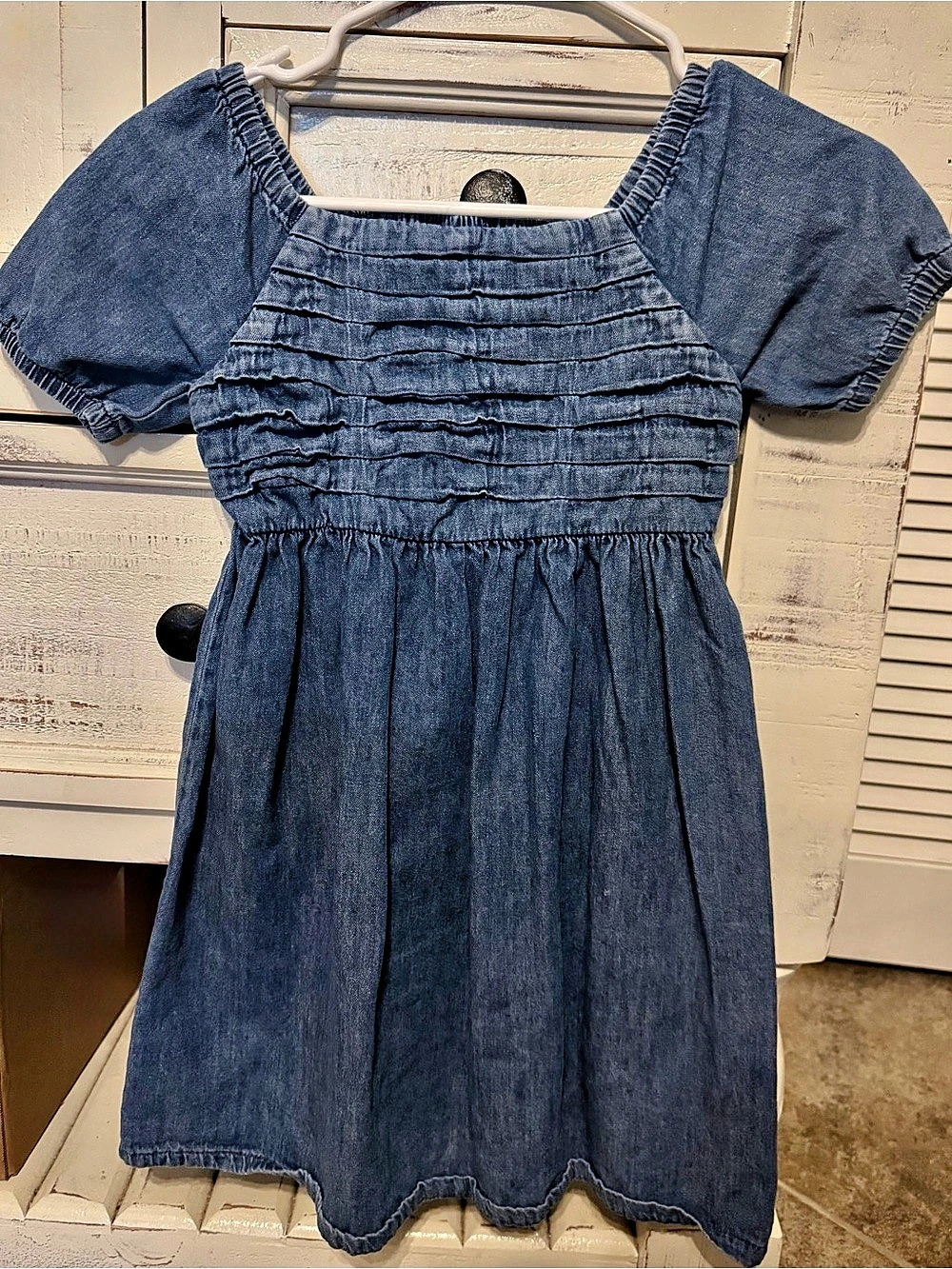 Girl Blue Denim-Style Dress